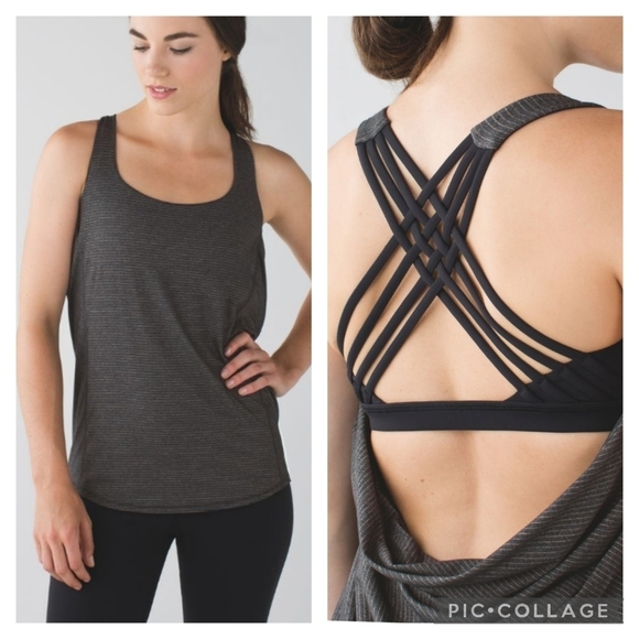 Lululemon Wild Tank Heathered Black / Black Size 6 - Picture 1 of 5